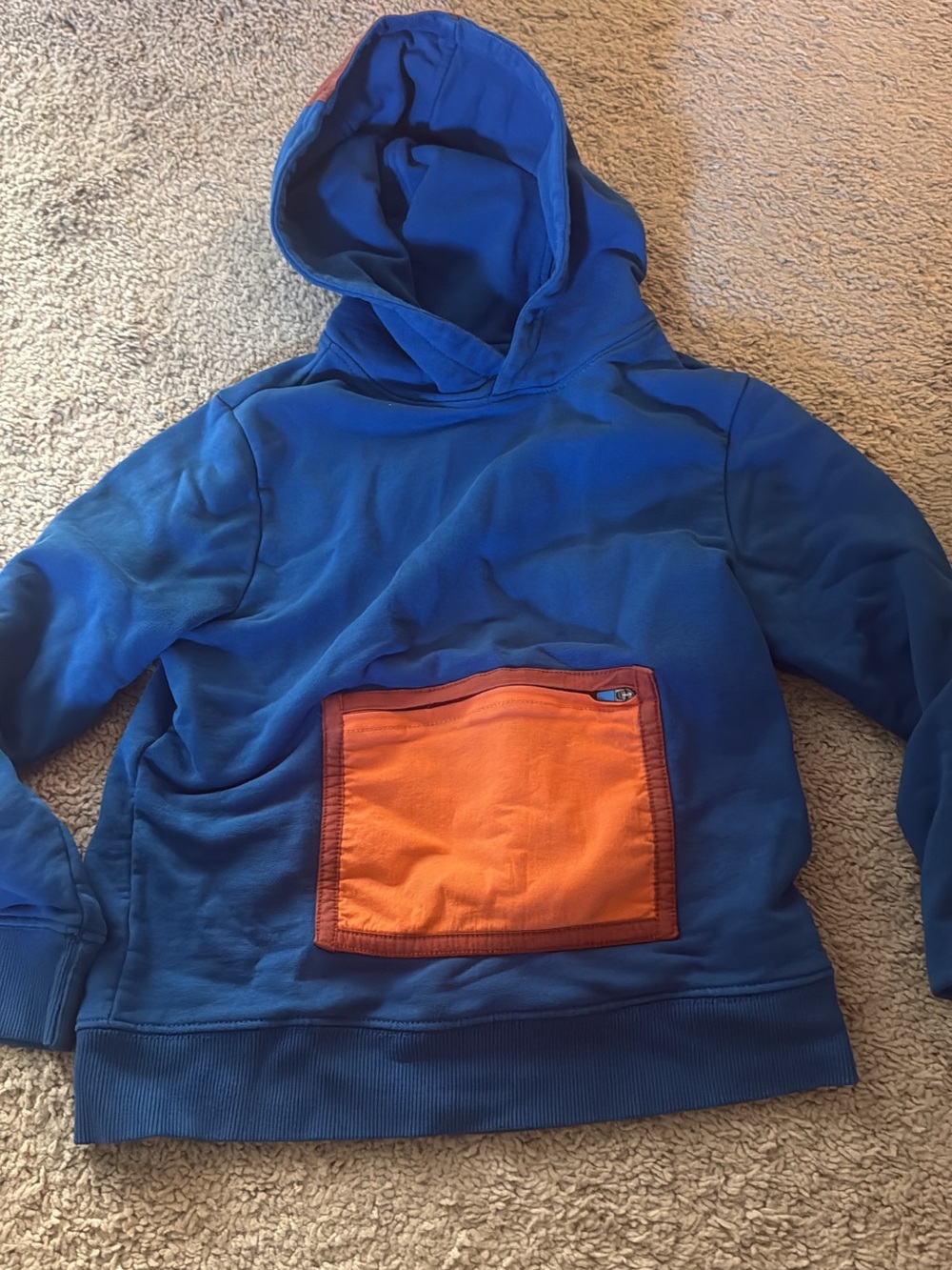 Hanna Andersson Royal Blue Hoodie with Orange Pocket